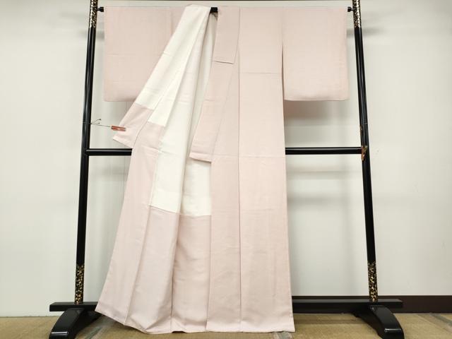 平和屋着物●上質な色無地 立波地紋 薄桜色 正絹 逸品 CABI9667ut