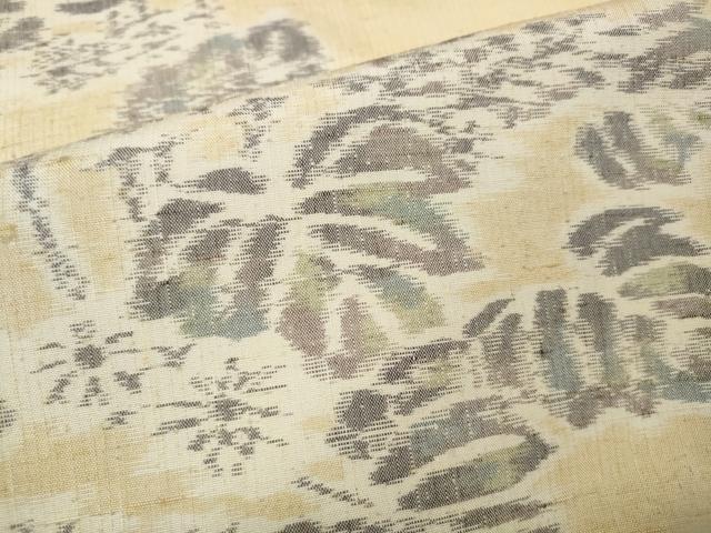 平和屋着物●上質な紬 草花文 正絹 逸品 CABI9668ut