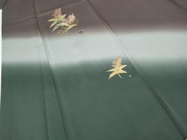 平和屋着物●訪問着 草花文 暈し染め 金彩 正絹 逸品 CABI9673ut