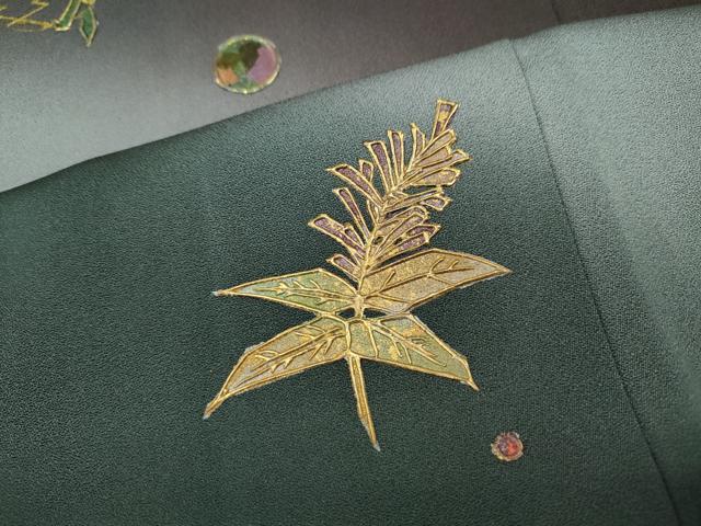 平和屋着物●訪問着 草花文 暈し染め 金彩 正絹 逸品 CABI9673ut