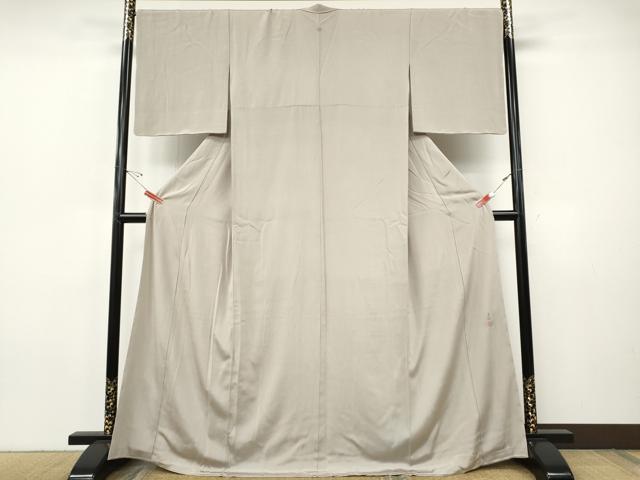 平和屋着物●松尾光琳 色無地 枯野色 鬼しぼ縮緬 正絹 逸品 CABI9674ut