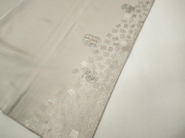 平和屋着物●松尾光琳 色無地 枯野色 鬼しぼ縮緬 正絹 逸品 CABI9674ut