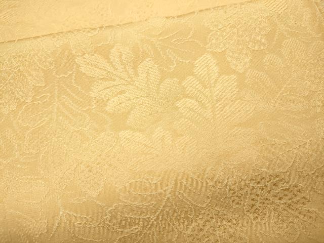 平和屋着物●上質な色無地 舞葉地紋 杏色 正絹 逸品 CABI9675ut