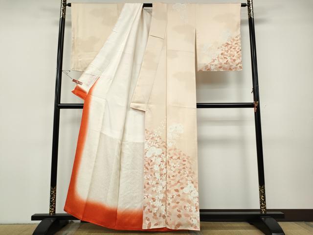 平和屋着物●訪問着 枝花文 正絹 逸品 CABI9681ut