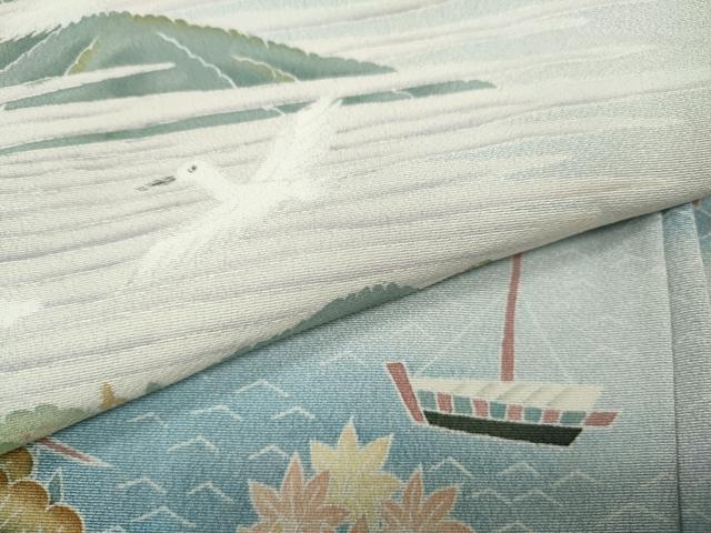 平和屋着物●豪華色留袖 友禅 作家物 飛鶴風景草花文 暈し染め 正絹 逸品 CABI9682ut