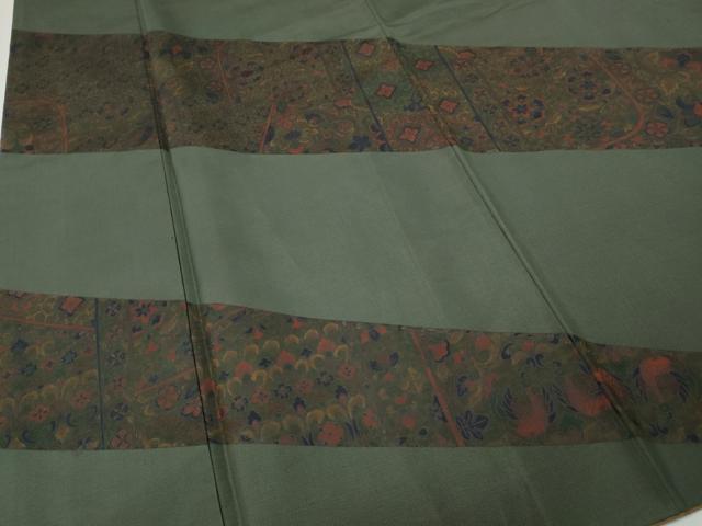平和屋着物●訪問着 本場染大島紬 更紗花文 正絹 逸品 CABI9685ut