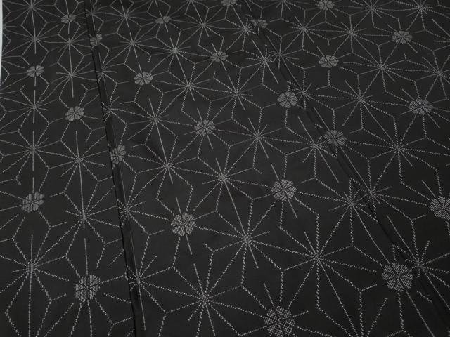 平和屋着物●本場大島紬 9マルキ 麻の葉花文 正絹 逸品 CABI9693ut