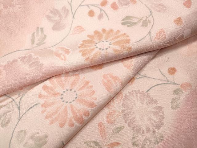 平和屋着物●上質な小紋 地紋起こし 雲重ね草花文 正絹 逸品 CABI9701ut