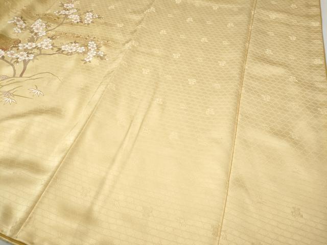 平和屋着物●訪問着 駒刺繍 扇面草花文 暈し染め 金銀彩 正絹 逸品 CABI9705ut