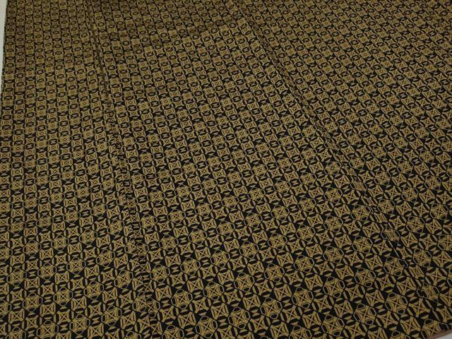 平和屋着物●上質な小紋 幾何学文様 黒地 正絹 逸品 CABI9708ut