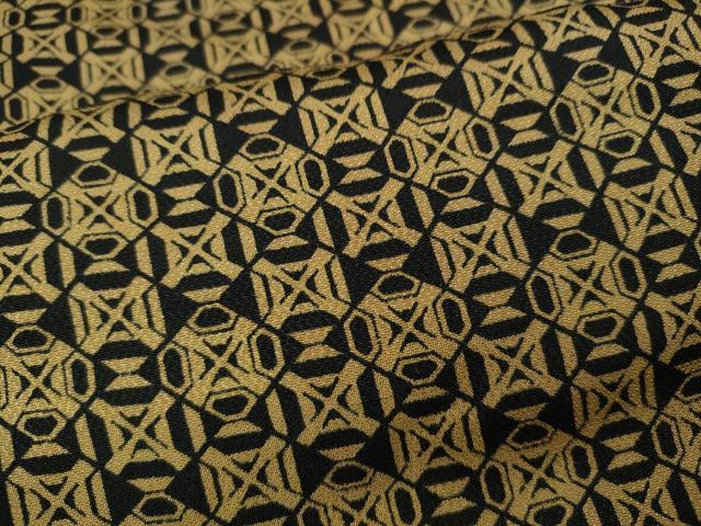 平和屋着物●上質な小紋 幾何学文様 黒地 正絹 逸品 CABI9708ut