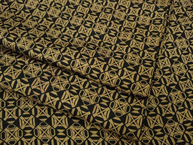 平和屋着物●上質な小紋 幾何学文様 黒地 正絹 逸品 CABI9708ut