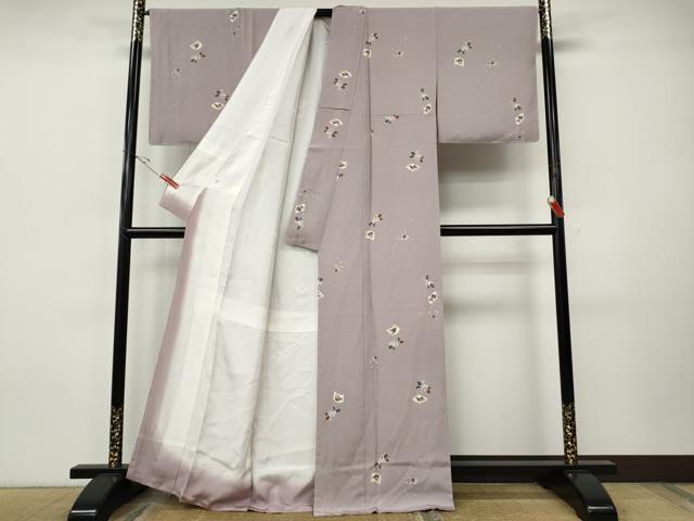 平和屋着物●上質な小紋 舞花文 正絹 逸品 未使用 CABI9710ut