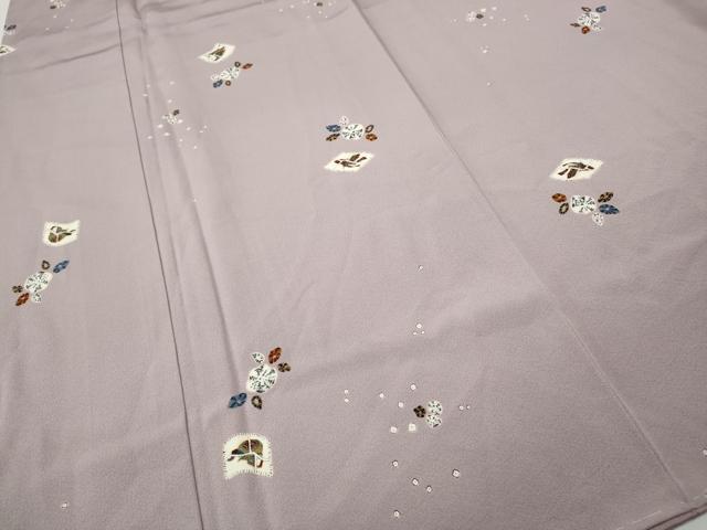 平和屋着物●上質な小紋 舞花文 正絹 逸品 未使用 CABI9710ut