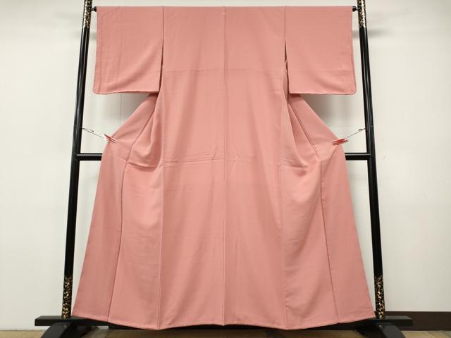平和屋着物●上質な色無地 薄紅色 正絹 逸品 CABI9714ut