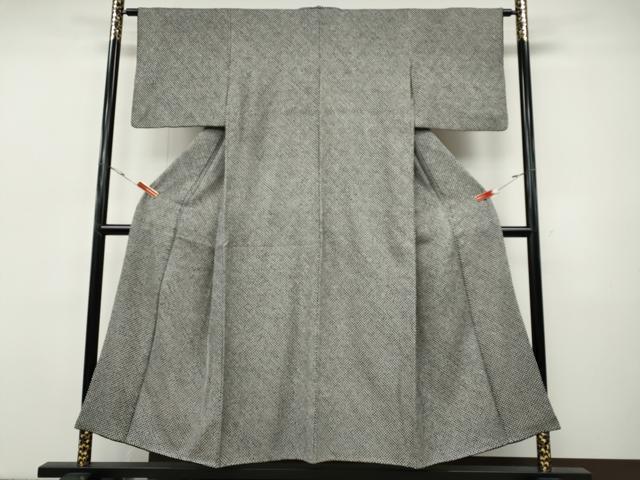 平和屋着物●大変加工の良い総絞り小紋 黒地 正絹 逸品 CABI9721ut