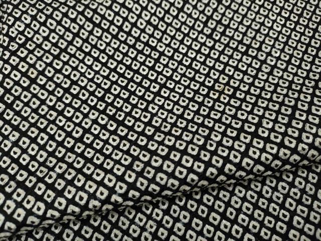 平和屋着物●大変加工の良い総絞り小紋 黒地 正絹 逸品 CABI9721ut