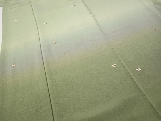 平和屋着物●訪問着 総刺繍 犬 いぬ 暈し染め 金糸 ますいわ屋扱い 正絹 逸品 CABI9727ut