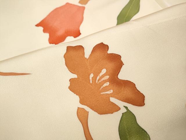 平和屋着物●上質な小紋 地紋起こし 枝花文 正絹 逸品 CABI9730ut