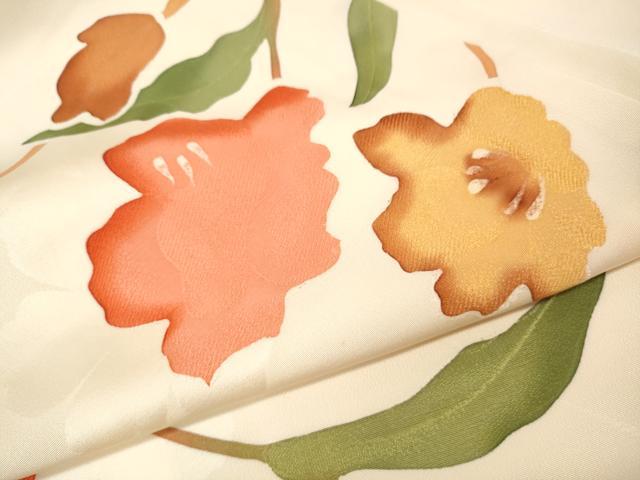 平和屋着物●上質な小紋 地紋起こし 枝花文 正絹 逸品 CABI9730ut