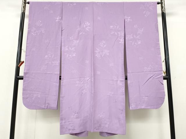 平和屋着物●振袖用長襦袢 無双仕立て 舞花地紋 浅紫色 やまと誂製 正絹 逸品 CABI9734ut
