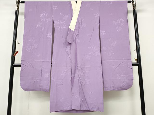 平和屋着物●振袖用長襦袢 無双仕立て 舞花地紋 浅紫色 やまと誂製 正絹 逸品 CABI9734ut