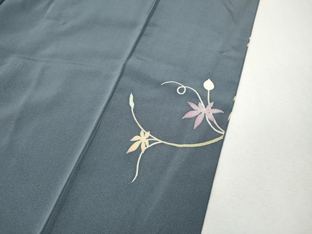平和屋着物●本加賀友禅作家 白坂幸蔵 訪問着 蔦の葉花文 正絹 逸品 CABI9738ut