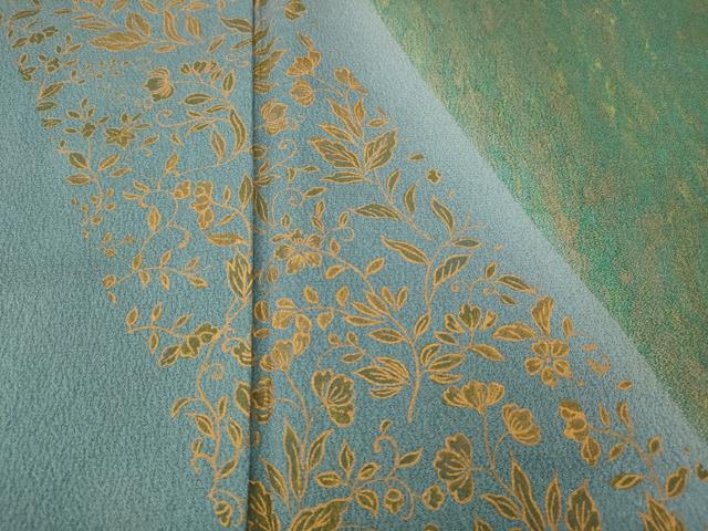 平和屋着物●訪問着 舞花文 暈し染め 金彩 正絹 逸品 CABI9742ut