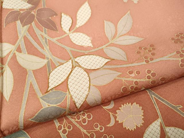 平和屋着物●訪問着 駒刺繍 枝花文 暈し染め 金彩 正絹 逸品 CABI9743ut