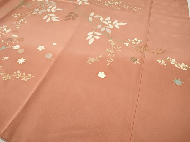 平和屋着物●訪問着 駒刺繍 枝花文 暈し染め 金彩 正絹 逸品 CABI9743ut