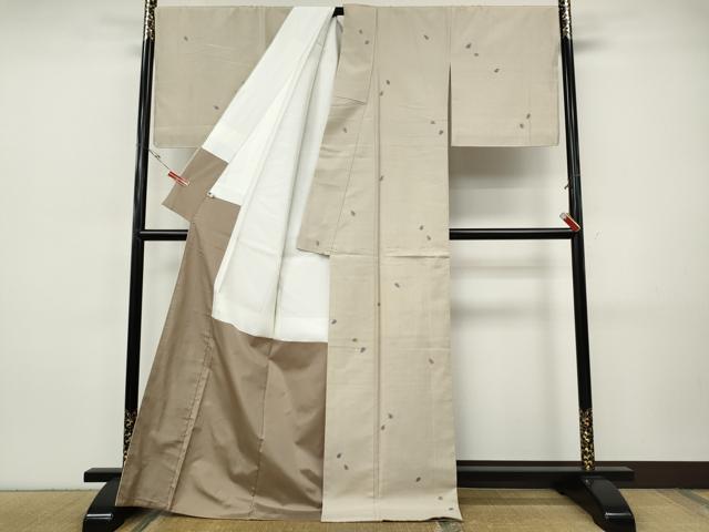 平和屋着物●上質な紬 舞桜文 正絹 逸品 未使用 CABI9744ut