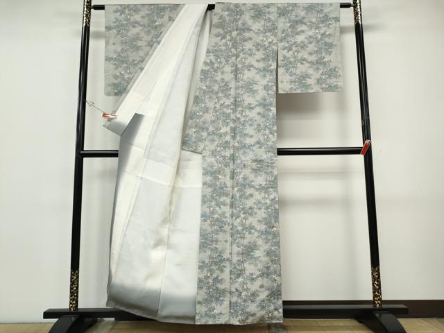 平和屋着物●本場大島紬 白大島 総絣 草木文 正絹 逸品 CABI9745ut