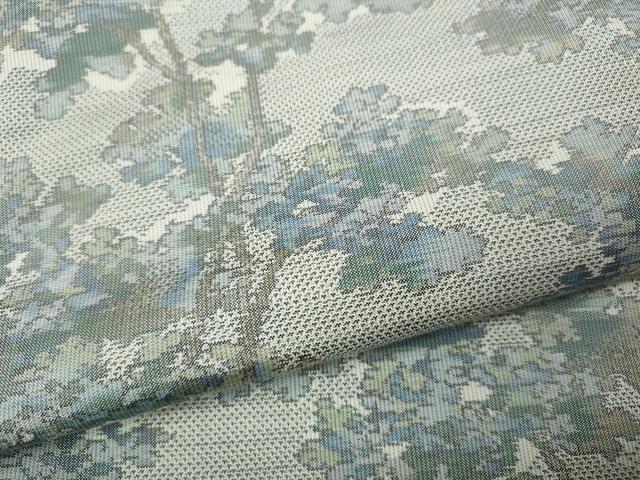 平和屋着物●本場大島紬 白大島 総絣 草木文 正絹 逸品 CABI9745ut