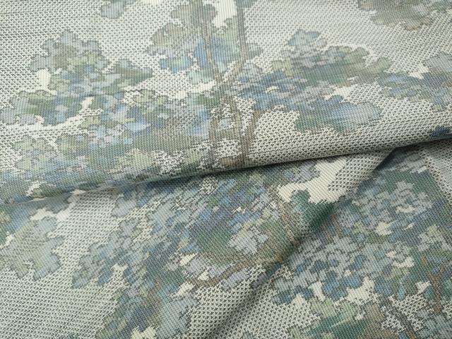 平和屋着物●本場大島紬 白大島 総絣 草木文 正絹 逸品 CABI9745ut