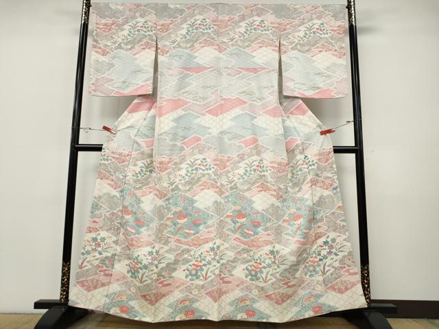 平和屋着物●訪問着 松皮菱花蝶文 金彩 正絹 逸品 CABI9746ut