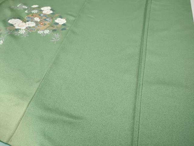 平和屋着物●訪問着 駒刺繍 雪輪枝花文 暈し染め 金彩 正絹 逸品 CABI9747ut