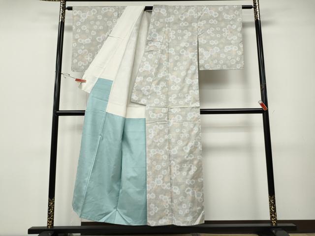 平和屋着物●本場大島紬 白大島 7マルキ 舞花文 正絹 逸品 CABI9758ut