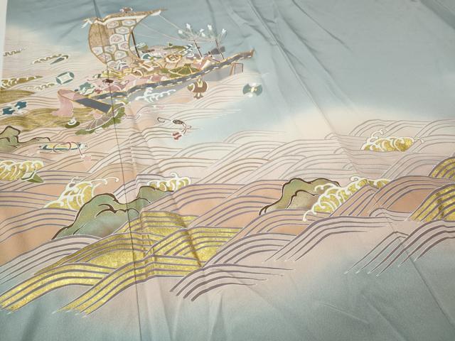平和屋着物●豪華色留袖 作家物 駒刺繍 宝船 金彩 正絹 逸品 CABI9760ut