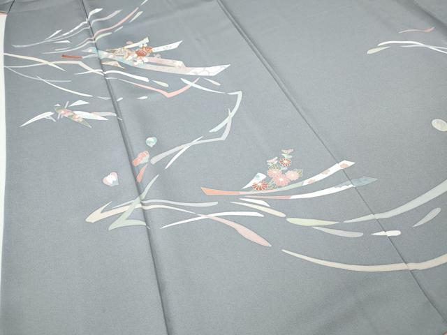 平和屋着物●訪問着 駒刺繍 宝尽くし花文 正絹 逸品 CABI9763ut