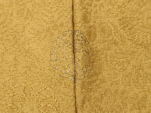 平和屋着物●上質な色無地 辻が花地紋 黃朽葉色 正絹 逸品 CABI9765ut