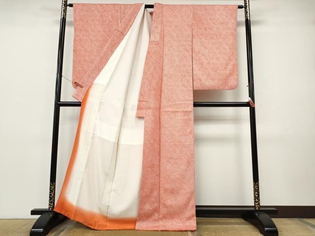 平和屋着物●大変加工の良い総絞り小紋 正絹 逸品 CABI9772ut