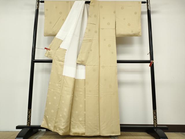 平和屋着物●上質な色無地 舞花地紋 蜂蜜色 ますいわ屋扱い 正絹 逸品 CABI9783ut