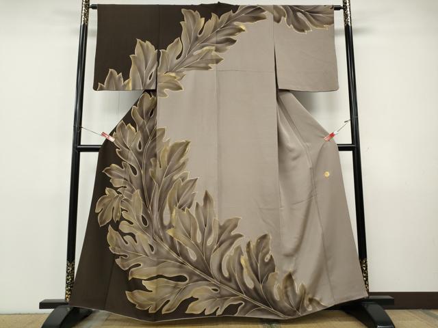 平和屋着物●ジャパンオートクチュール 渡辺雪三郎 訪問着 舞葉文 暈し染め 金彩 さが美扱い 正絹 逸品 CABI9791ut