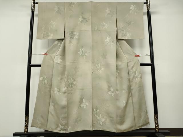 平和屋着物●上質な小紋 地紋起こし 蔦の葉文 暈し染め 正絹 逸品 CABI9794ut