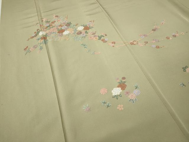 平和屋着物●中国三大刺繍 相良刺繍 総刺繍 訪問着 枝花文 ますいわ屋扱い 正絹 逸品 CABI9804ut