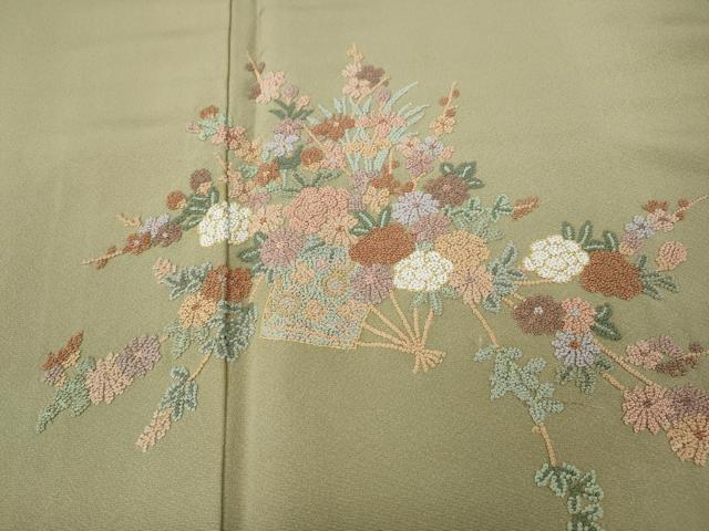 平和屋着物●中国三大刺繍 相良刺繍 総刺繍 訪問着 枝花文 ますいわ屋扱い 正絹 逸品 CABI9804ut