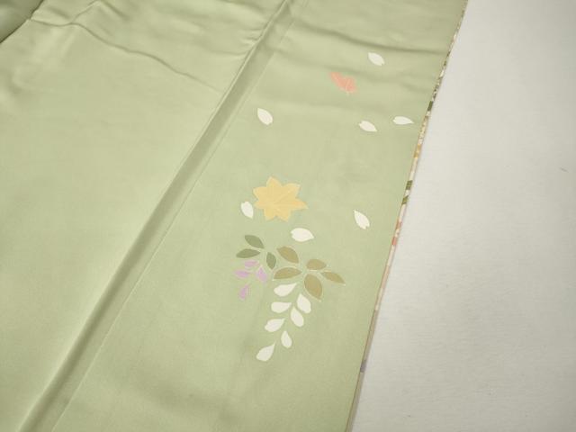 平和屋着物●訪問着 作家物 刺繍 草花文 暈し染め 金彩 正絹 逸品 CABI9807ut