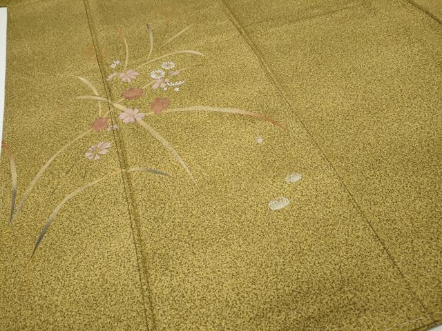 平和屋着物●訪問着 手描き 草花文 金彩 ますいわ屋扱い 正絹 逸品 CABI9811ut