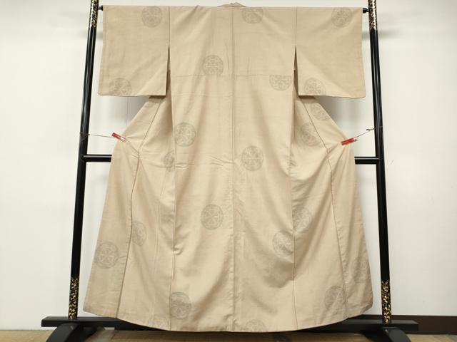 平和屋着物●結城紬 80亀甲 源氏車文 飛び亀甲柄 正絹 逸品 CABI9813ut