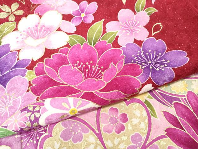 平和屋着物●豪華振袖 刺繍 舞花鞠文 暈し染め 銀通し地 正絹 逸品 CABI9816ut